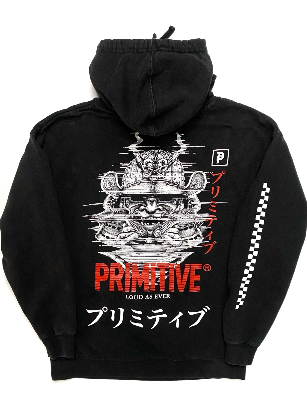 Primitive Skateboarding Brand Black Double Sided Samurai Hoodie Sweatshirt Xl
